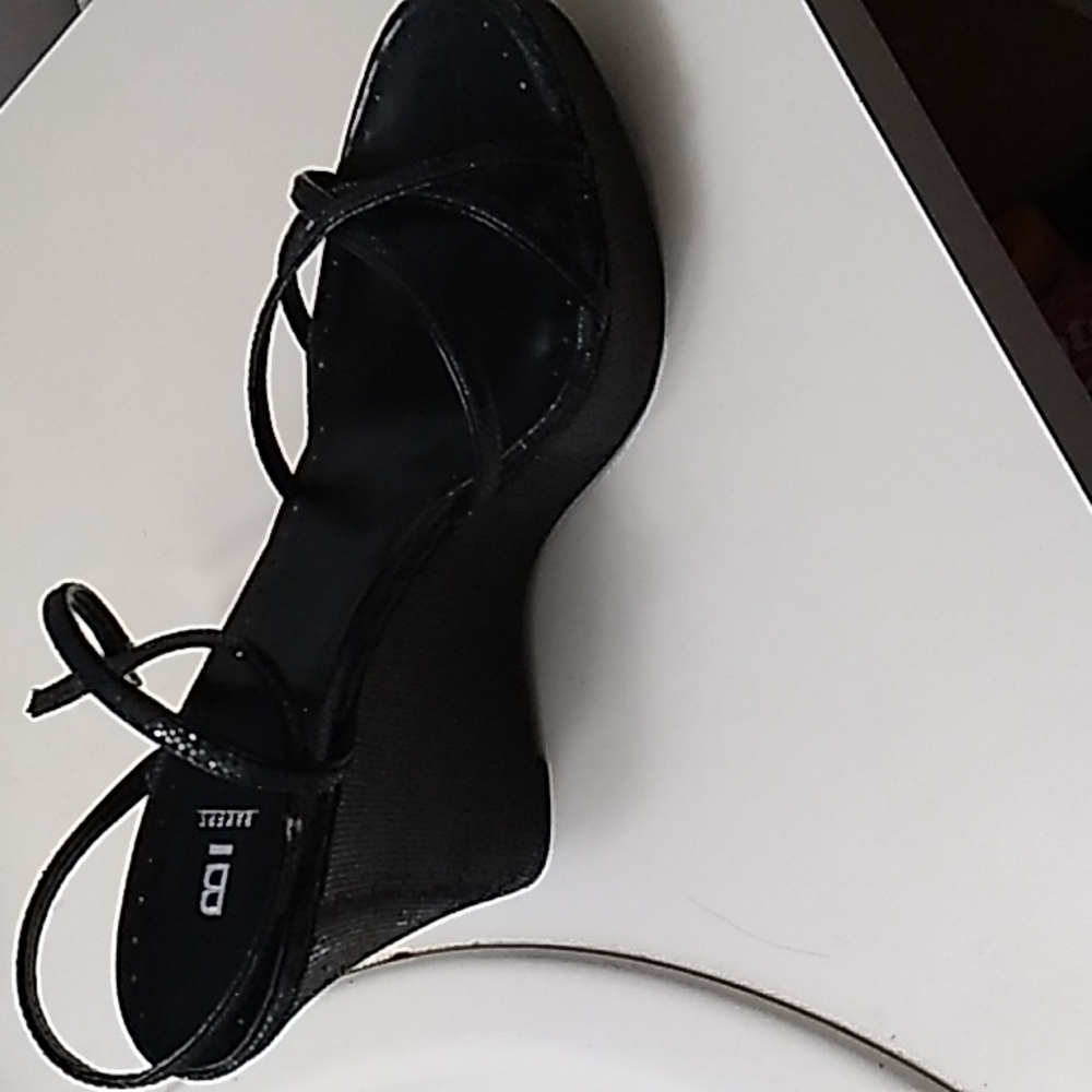 Vintage Bakers Wrap Around Ankle Sparkle Black Shoes